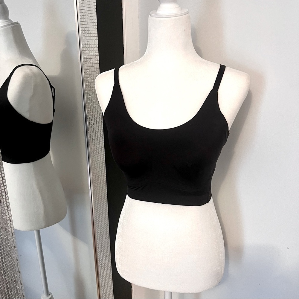TRUE Mesh Scoop Neck Convertible Bra with Removable Pads Size Medium Black
